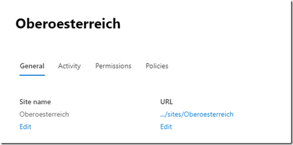 Umbenennen von SharePoint Sites